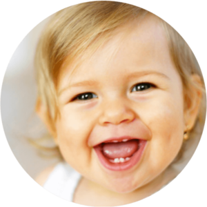 smiling child with dental care